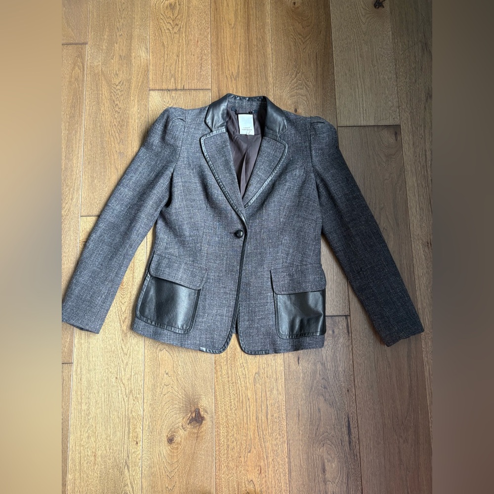 Robert Rodriguez leather trim blazer